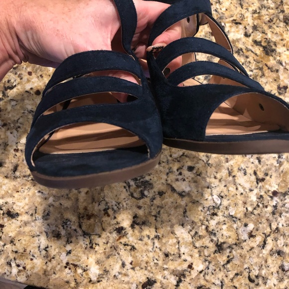 Faux suede open toe multi strap heeled sandals - Picture 7 of 8